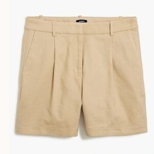 BZ483 J. Crew Refined Linen-Blend Structured Short in Sandstone Tan Size 10 NWT